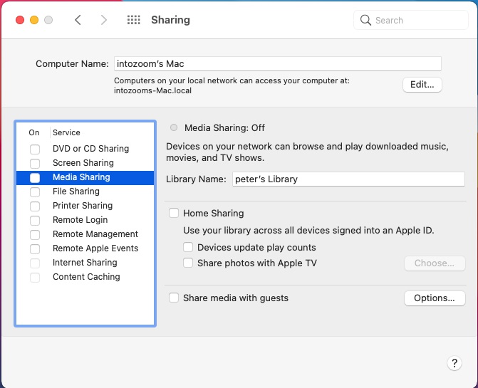 Media sharing